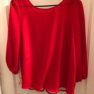 LC Lauren Conrad Red floral top